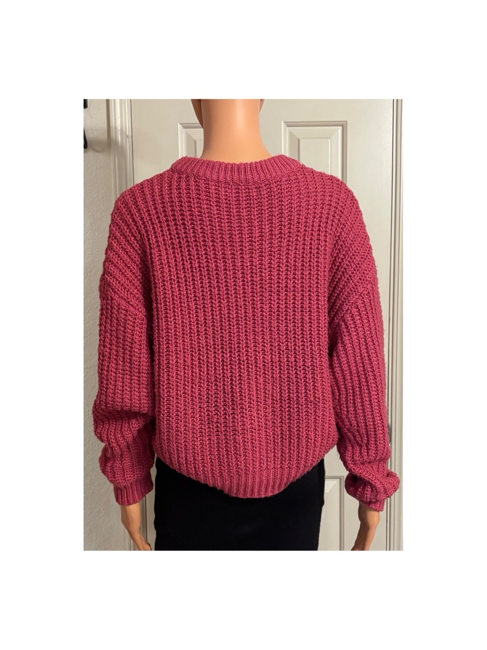 BDG Raspberry Crewneck Knit Sweater - Picture 3 of 5